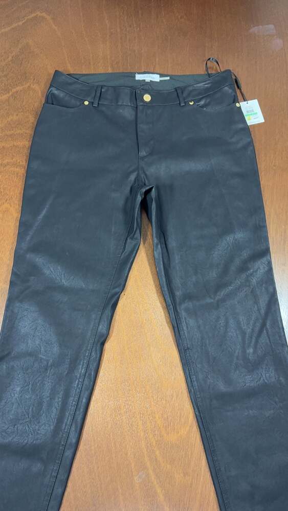 NWT Calvin Klein Jeans Faux Leather High Rise Straight Pants - Ladies 8